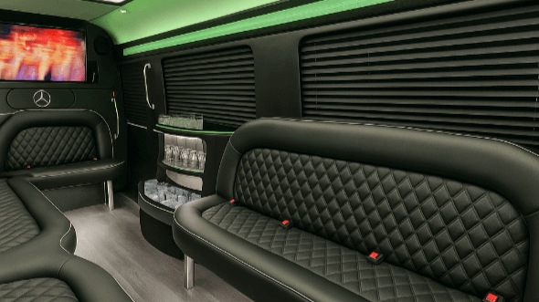 Interior of Alameda Party Bus Company's 14 Passenger Sprinter Limousine in Alameda
