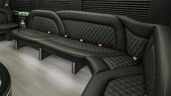 Interior of Daly City Party Bus Company's 14 Passenger Sprinter Limousine in Daly City