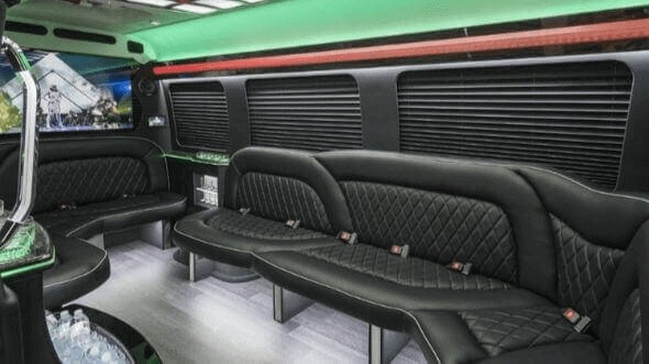 Interior of Oakland Party Bus Company's 15 Passenger Party Bus in Oakland