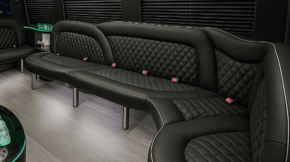 Interior of San Mateo Party Bus Company's 18 Passenger Party Bus in San Mateo