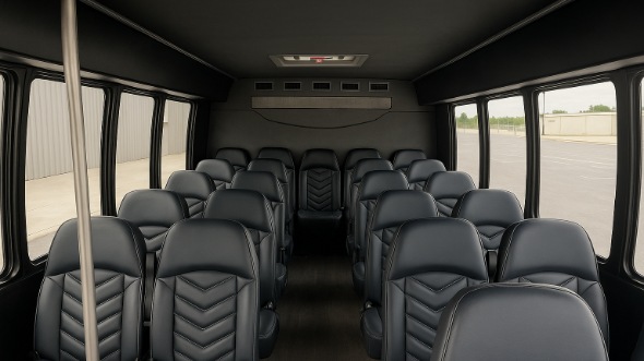 Interior of San Francisco Party Bus Company's 28 Passenger Minibus in San Francisco