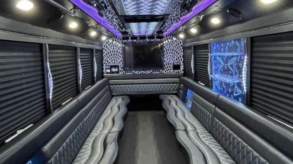 Interior of Alameda Party Bus Company's 28 Passenger Party Bus in Alameda