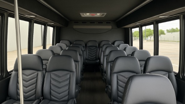 Interior of San Francisco Party Bus Company's 30 Passenger Minibus in San Francisco