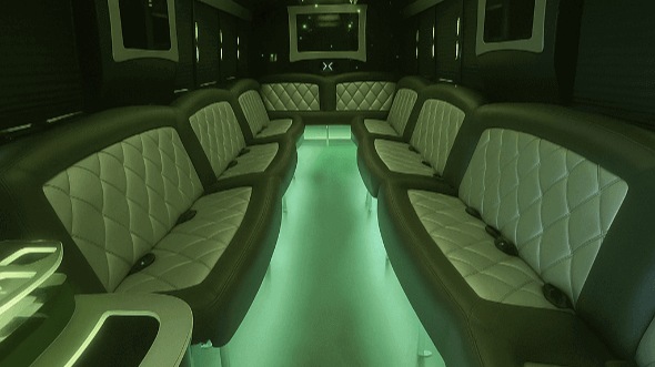 Interior of Walnut Creek Party Bus Company's 30 Passenger Party Bus in Walnut Creek