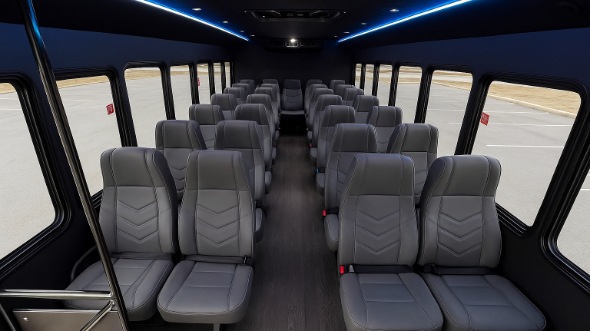 Interior of San Francisco Party Bus Company's 35 Passenger Minibus in San Francisco