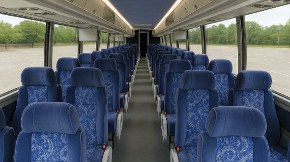 Interior of San Francisco Party Bus Company's 40 Passenger Charter Bus in San Francisco