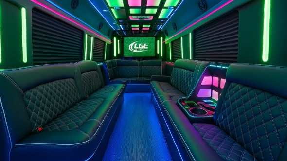 Interior of Alameda Party Bus Company's 40 Passenger Party Bus in Alameda