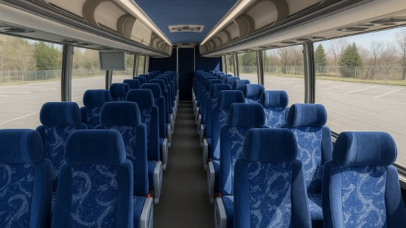 Interior of San Francisco Party Bus Company's 46 Passenger Charter Bus in San Francisco