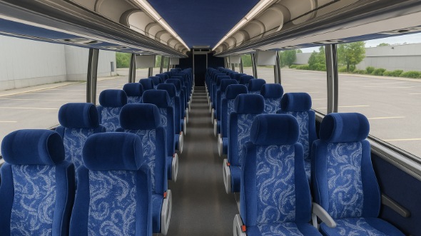 Interior of San Francisco Party Bus Company's 54 Passenger Charter Bus in San Francisco