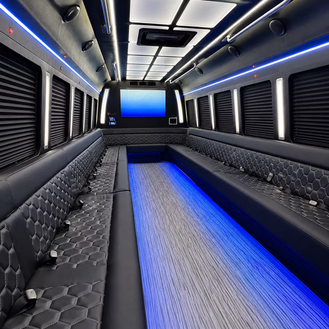 San Francisco Prom & Homecoming Transportation party bus interior