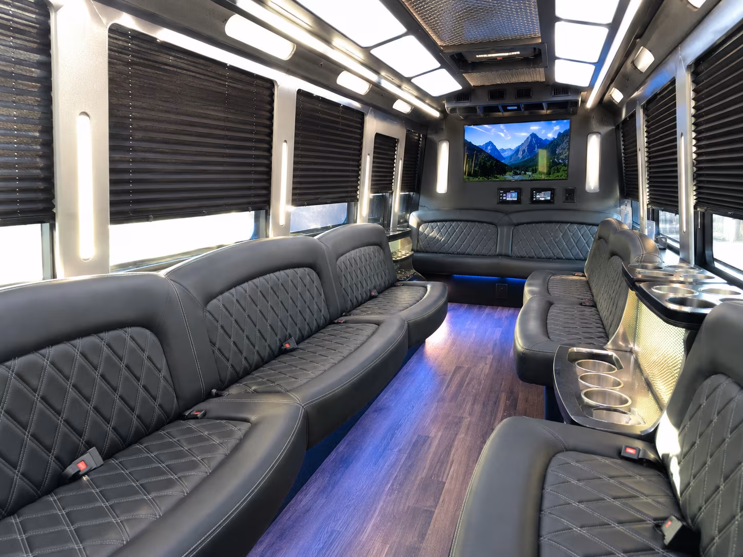 San Francisco Sporting Event Transportation party bus interior